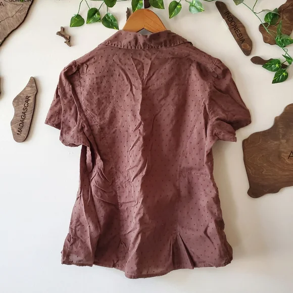 Vintage 90's Style Chocolate Brown Top - Picture 2 of 5
